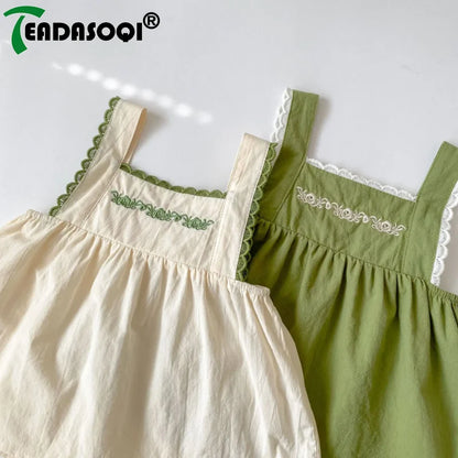 0-3y Toddler Kids Baby Sleeveless Ruched Sleeveless Outfit