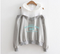 Off-Shoulder Hooded Sweatshirt - A1 S - sweatshirt