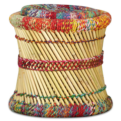 Handwoven Chindi Stool Set (2 Pieces) - - Stool
