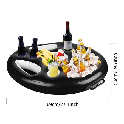 Pineapple Pool Drink Holder & Floating Snack Tray - Black 1 PCS - pool float