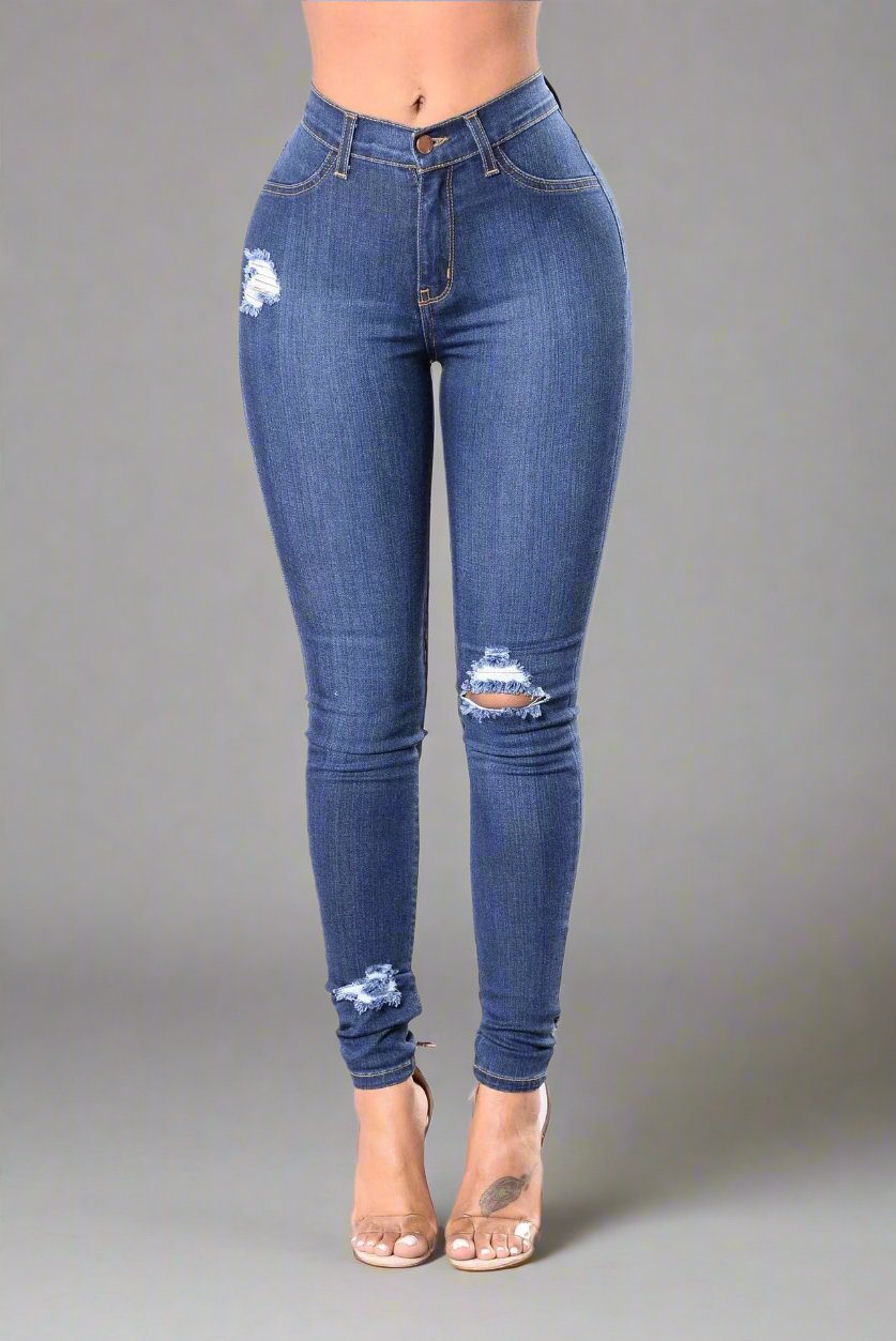 Ripped Jeans Women Denim Jeans Casual Pencil Pants