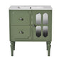 Vintage Style 30inch Bathroom Vanity With Ceramic Sink Combination - Green - vanity