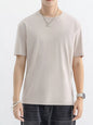 Men's Plus Size Casual Solid Color T-Shirt - Apricot -