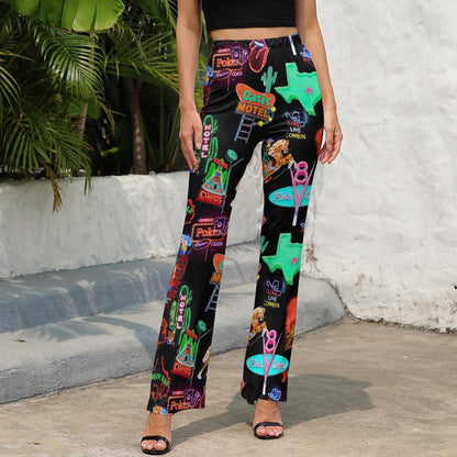 Baha Ranch Neon Vegas Flare Pants - - FLARES