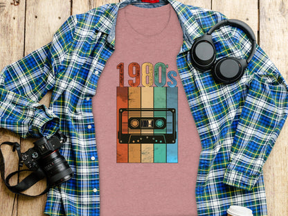 Vintage 1980s Retro Cassette Tape Cool Design T-Shirt- Cloud 16 Clothing Co.- {{Product type}}