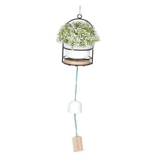 Cute Hanging Planters Ceramic Flower Pot Wind Chimes Plant Holder