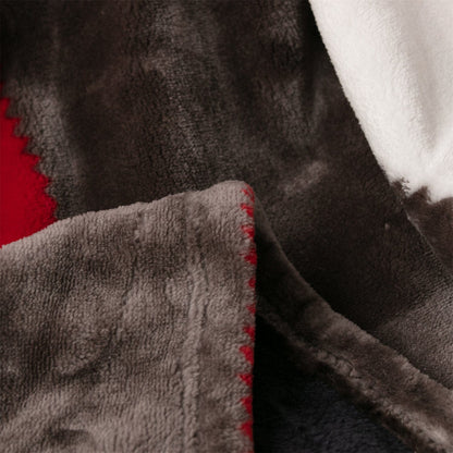 Tache Brown Red Sunset Maple Farmhouse Plaid Patchwork Throw Blanket (4025) - - Blanket