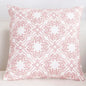 Solid Color Geometric Cushion Cover, Pink Decorative Sofa Cushion Cover WHITE PINK