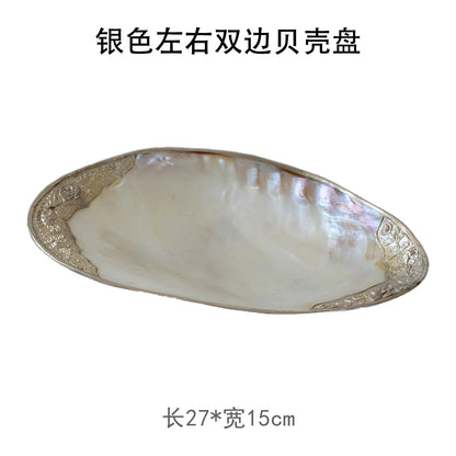 Mother-of-Pearl Shell Jewelry Tray – Luxury Vanity & Display Dish - - Trays