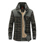 Winter Plaid Fleece Jackets Outerwear Jacket grey