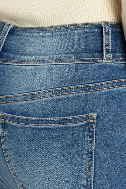 High Rise Destructed Skinny Jeans - - Skinny Jeans