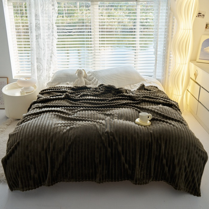 Rabbit Fur Velvet Blanket Anti-static Bedroom Sofa Blanket - Obsidian Black 120x200CM - blanket