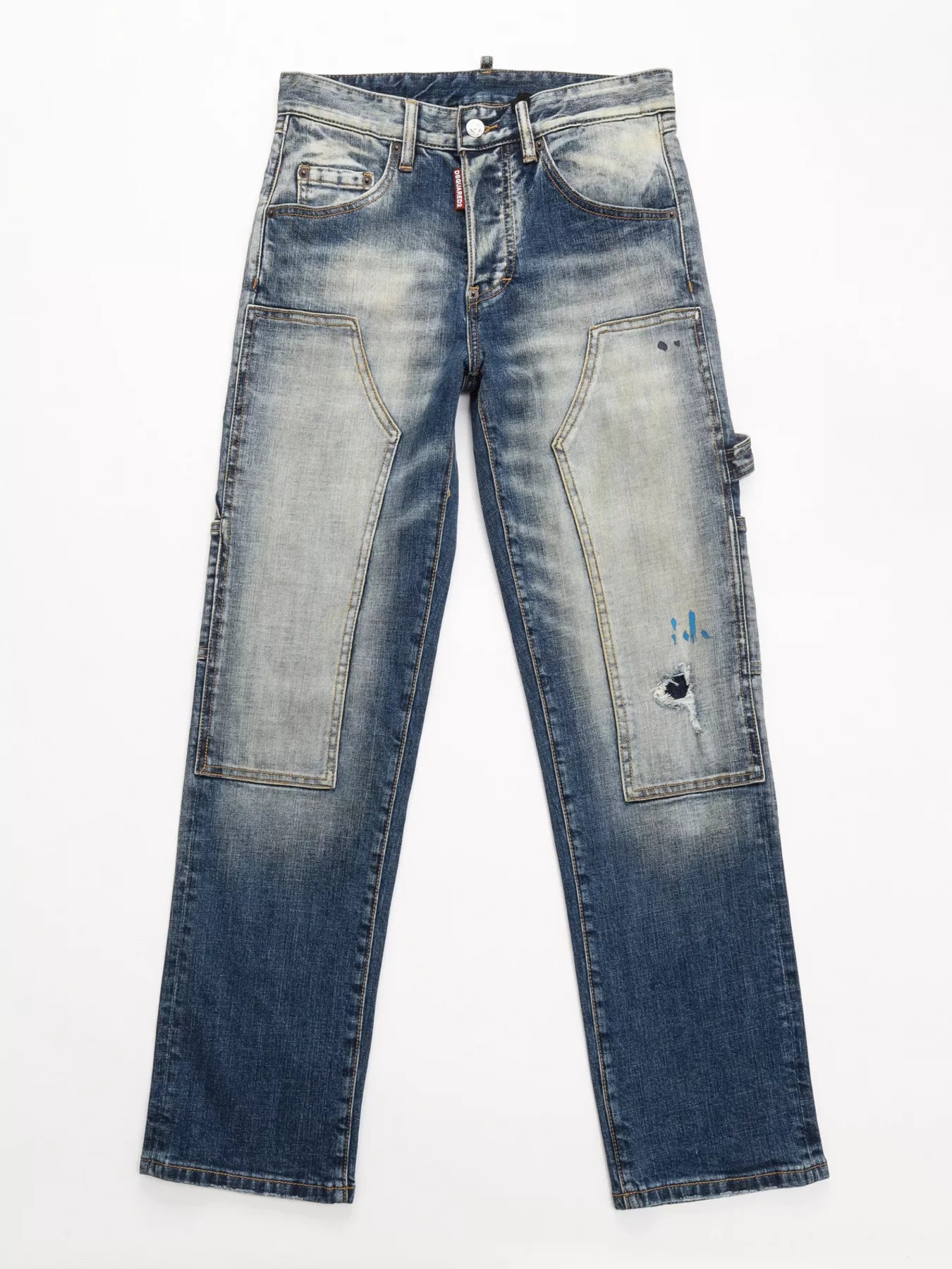 Men's Distressed Wash Jeans - Dark -
