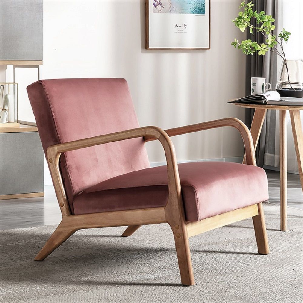 Classic Mid-Century Modern Accent Chairs, Open Framed Armchair With Cushioning- Unique Piece Furniture- {{Product type}}