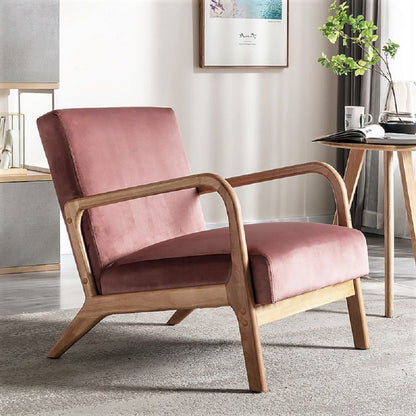 Classic Mid-Century Modern Accent Chairs, Open Framed Armchair With Cushioning- Unique Piece Furniture- {{Product type}}