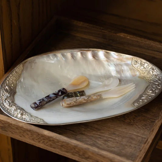 Mother-of-Pearl Shell Jewelry Tray & Display Dish - - Trays
