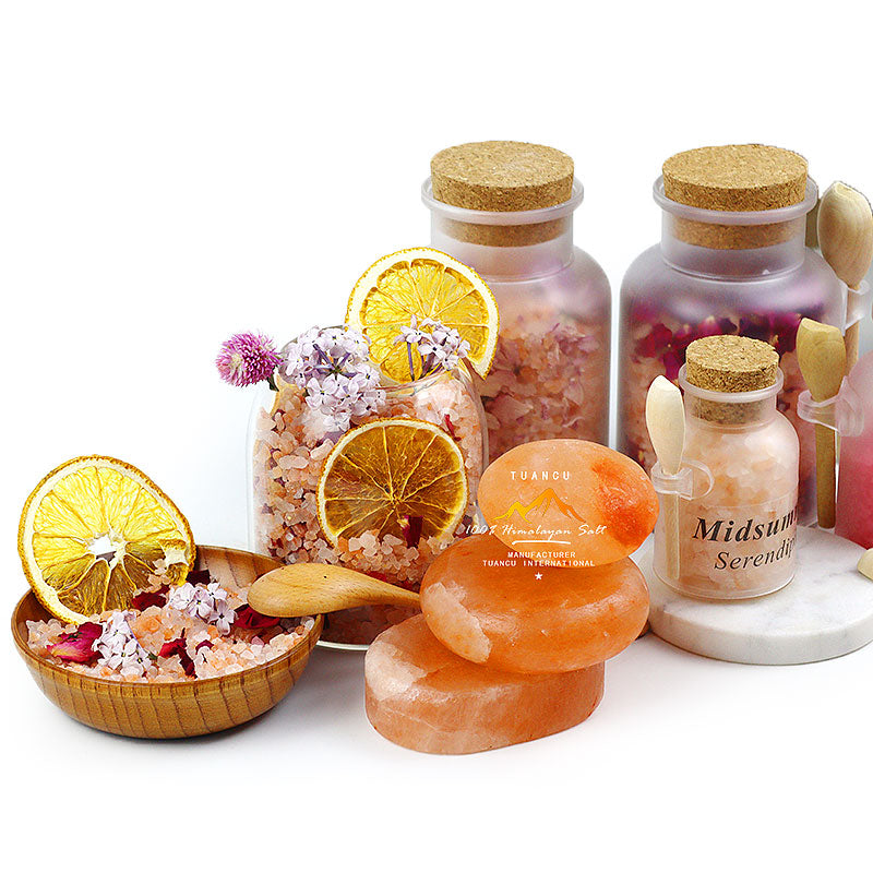 Salt Soap Gift Set Contains Lemon Oil Emulsion Bath Salts Himalayan Salt Scrub