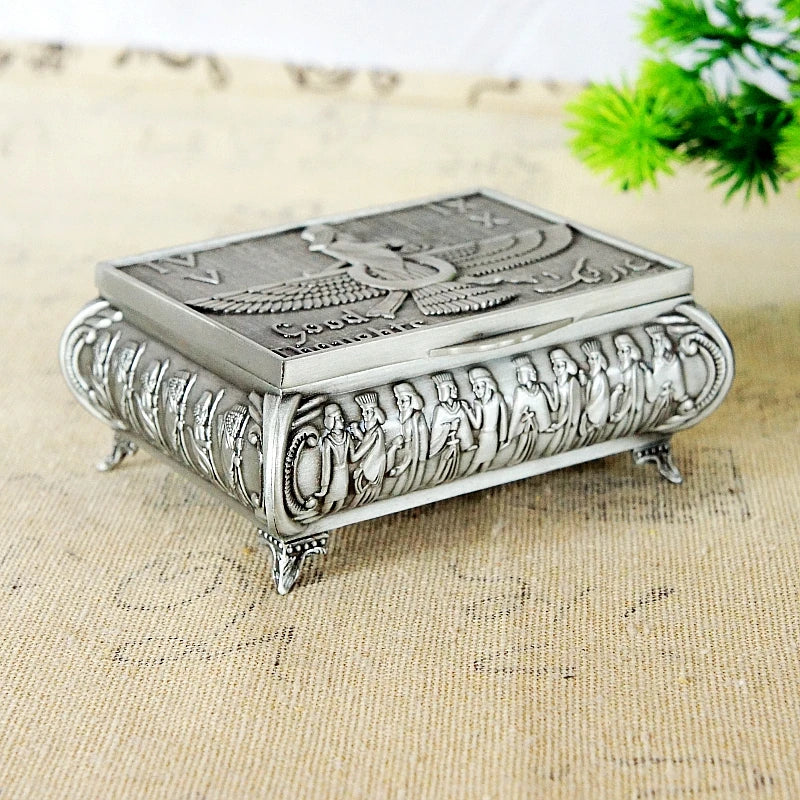 Antique Sterling Silver Plated Trinket Jewlery Box