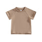 Toddler Kids Baby Girls Boys Summer Casual Tops beige 3T