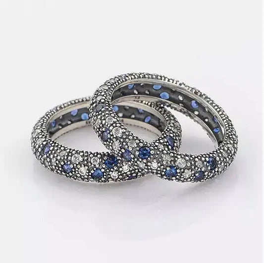 Starry Night Ring With Sapphire Crystals - - ring