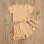 Baby Girl 2 Pieces Summer Clothing Set light tan