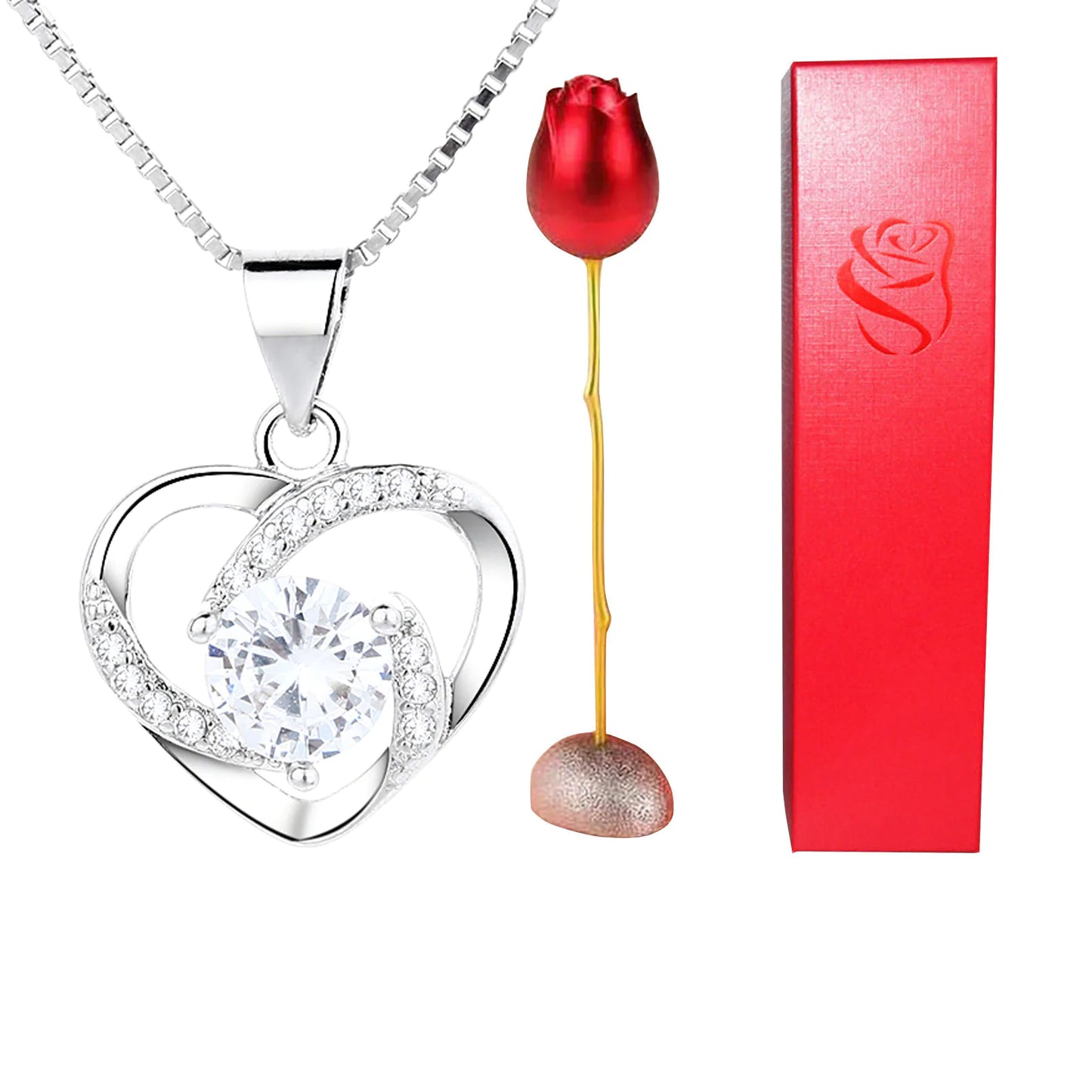 Day Heart-Shaped Crystal Pendant