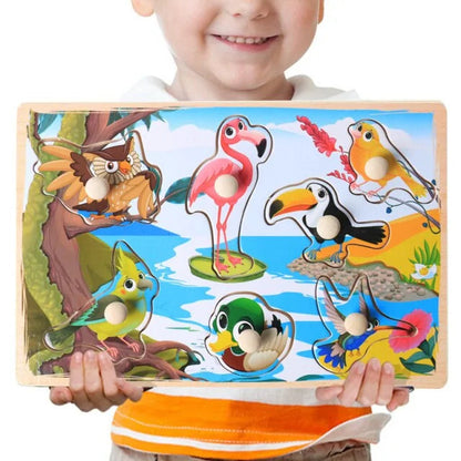 Baby Montessori Wooden Puzzle Board - Kia Day Design