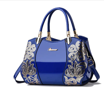 Womens Designer Leather Handbags blue