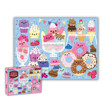 Mudpuppy Cat Cafe 60 Piece Scratch & Sniff Puzzle - - puzzle