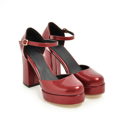 Womens Chunky Platform High Heels - - heels
