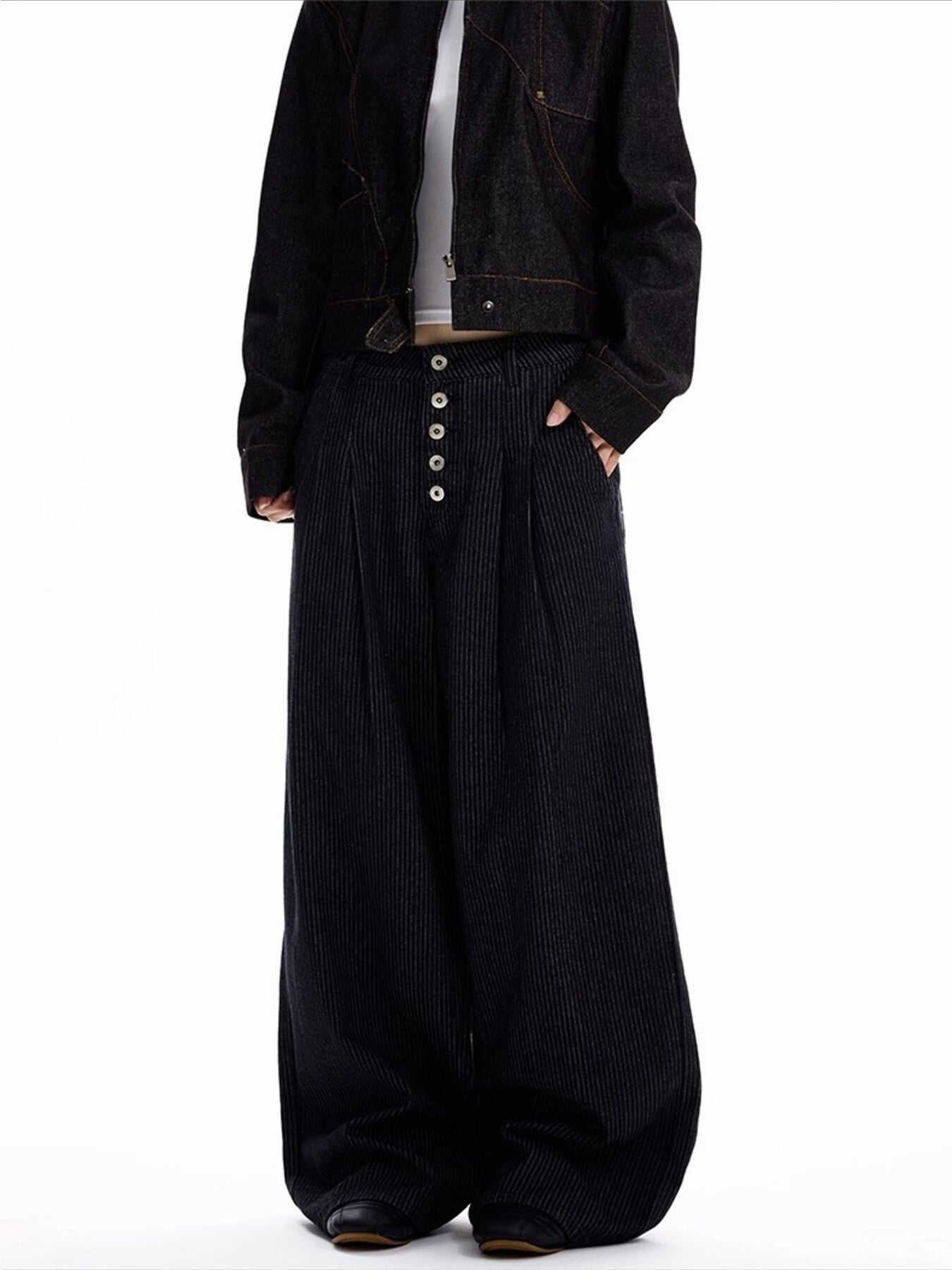 Men's Full Size Button Fly Wide Leg Jeans Plus Size - -