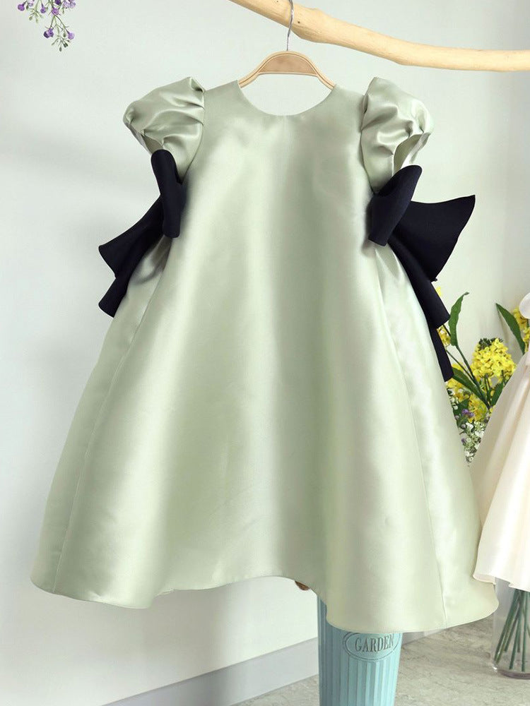 Cute Baby Girl Bubble Sleeve Princess Dress - Picture Color 160cm - toddler dress