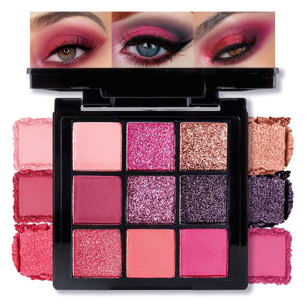 AMYS DIARY Matte Shimmer Light Deep Red Eye Shadow - - eyeshadow