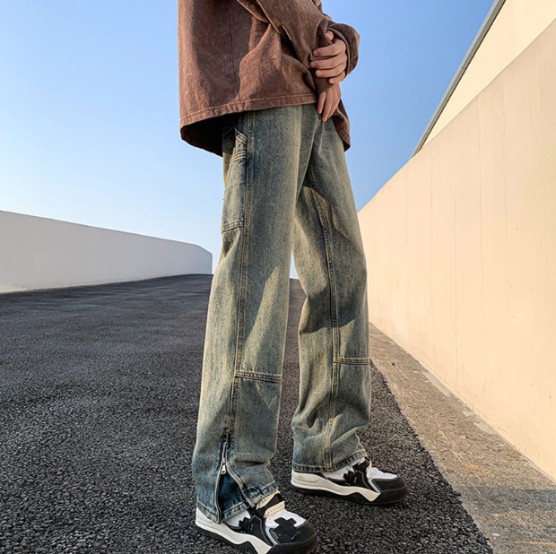 American Retro Heavy Wash Jeans - - jeans