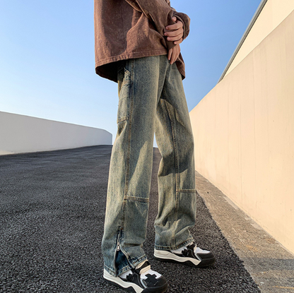 American Retro Heavy Wash Jeans - - jeans