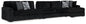 Midnight-Madness - Sectional - Black 3 Pc. Right Arm Facing Corner Chaise Sectional - Stationary Sectionals
