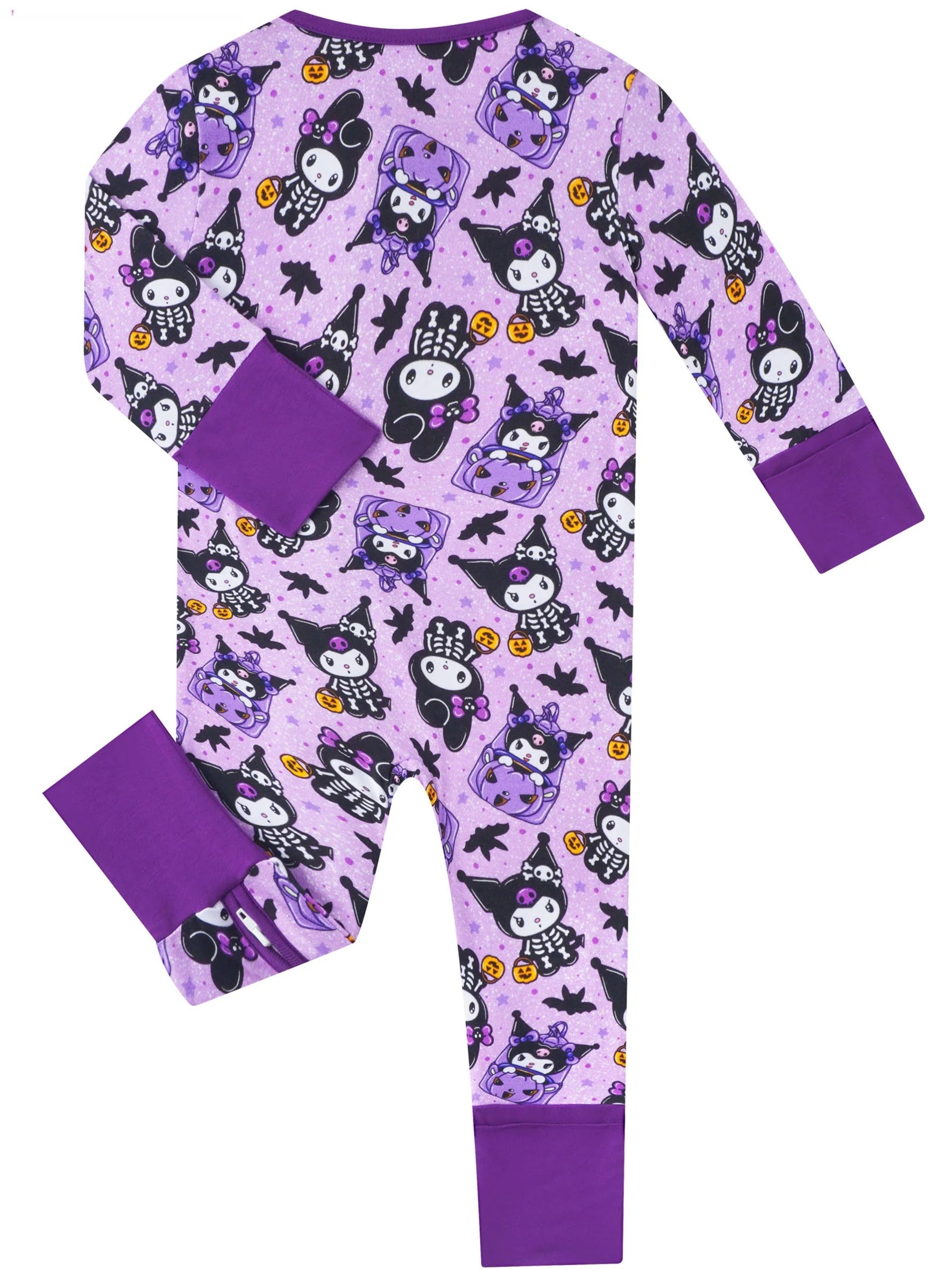 PoshTOT Sanrio Kuromi Purple Bamboo Baby Convertible Zippy Romper - - Zippy Romper