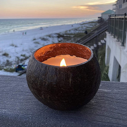 Natural Vegetable Soy Wax Candle in Shells Scented Coconut Shell Candles