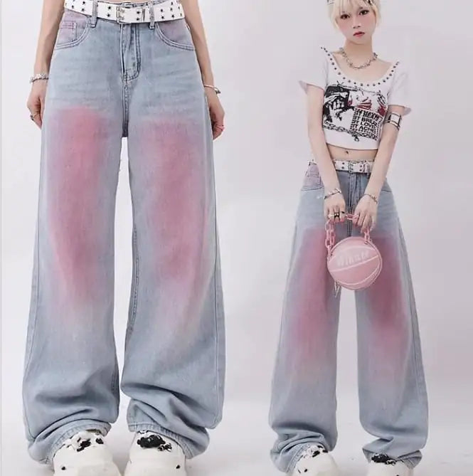 American Retro Graffiti Gradient Design Trousers - Kia Day Design