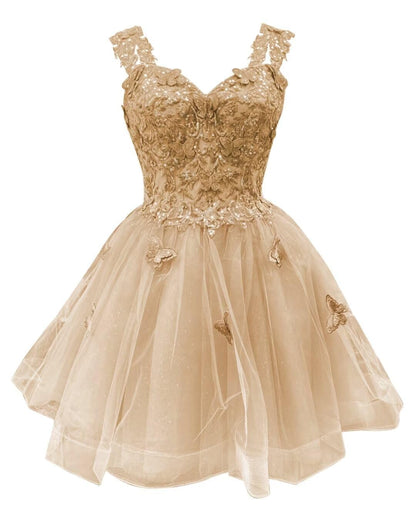 3D Butterfly Short Off Shoulder Sequin Dress - - dress
