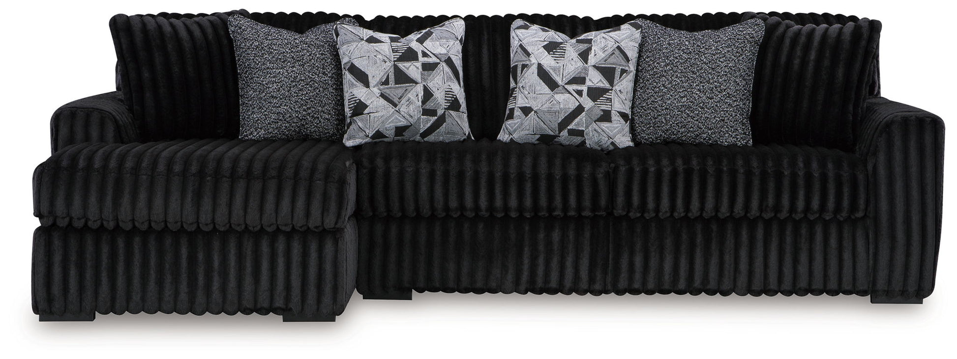 Midnight-Madness - Sectional - Black - Stationary Sectionals