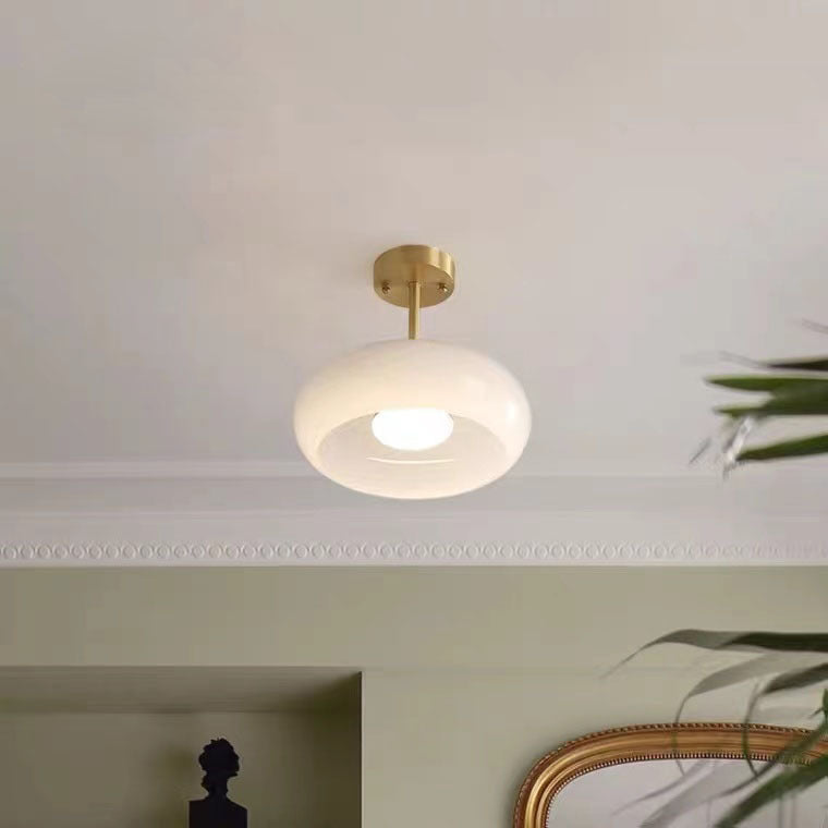 Nordic Brass Ceiling Light for Vintage Japanese Balcony - - light