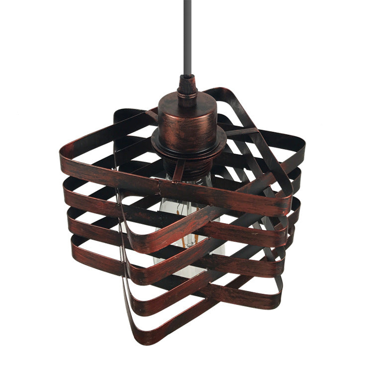 Vintage Industrial Style Iron Cage Light Fixture - - ceiling light