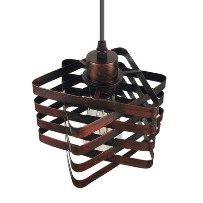 Vintage Industrial Style Iron Cage Light Fixture - - ceiling light