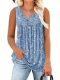 Full Size Floral Print Button Detail Tank Plus Size- Shopimist- {{Product type}}