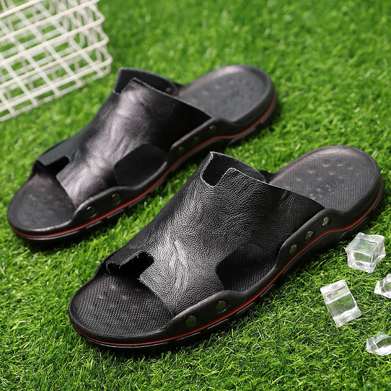 Leather Shoes Men Summer Sandals