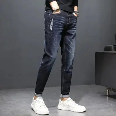 Jeans Men's Spring and Autumn With Slim Feet