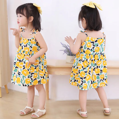 Summer Sleeveless Print Cotton Casual Dresses