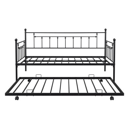 Metal Double Day Bed With Rollers - - day bed