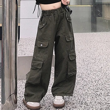 Kids Cargo Pants green